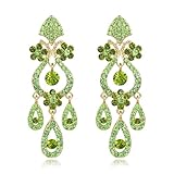 EVER FAITH Bridal Flower Vase Chandelier Earrings Austrian Crystal