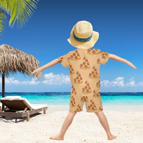 Image of visesunny Little Boys Short Sleeve T-Shirt Beach Shirts for Kids Casual Shorts Set Summer Clothes Outfits