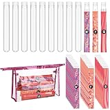 FoldTier 39 Pcs Travel Tube Includes 12 Reusable Plastic Tube for Women Liquid Containers 24 Self Adhesive Wrappers 1 PVC Clear Case(Stylish Style)