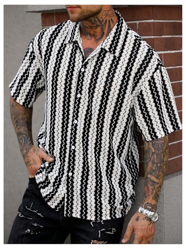 Chemise à manches courtes pour homme Floerns à imprimé géométrique