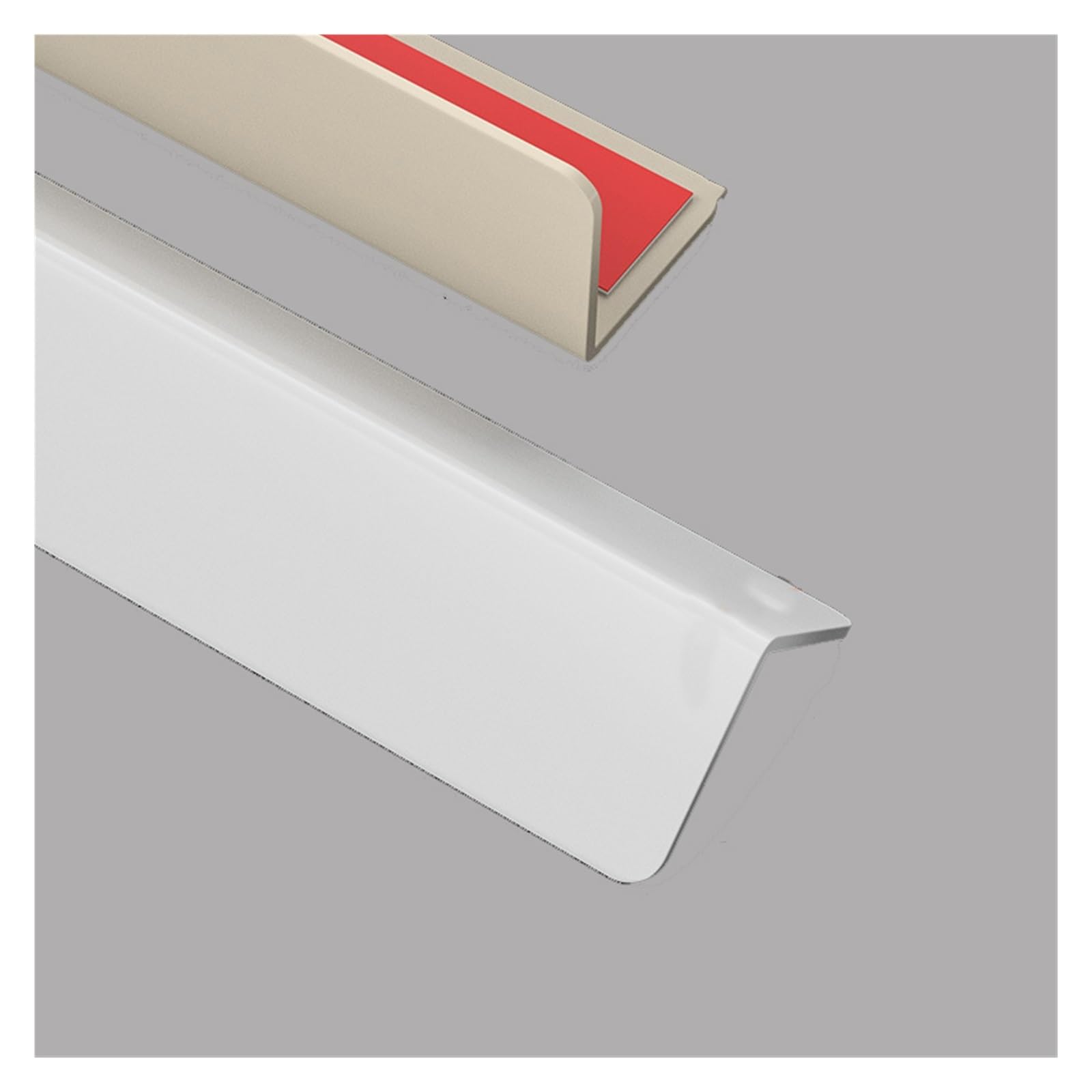 Paquete de 2 protectores de esquina autoadhesivos de PVC grueso para muebles, paredes, escaleras, 2,5 x 150 cm, color blanco