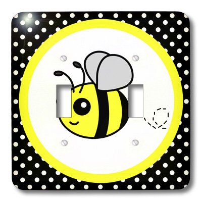 Double interrupteur à bascule jaune abeille 3dRose lsp_57078_2 - 4