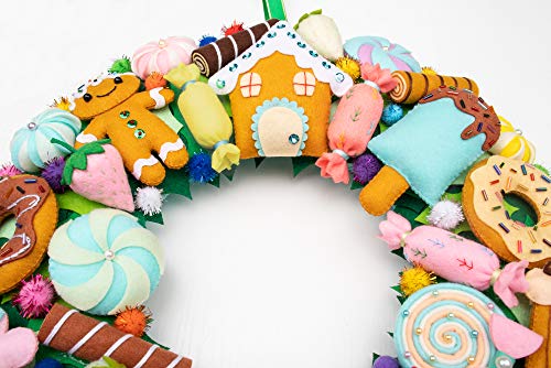 Qkiyi Diy Wreath Kit 16 Inches Christmas Wreath Kit Felt Christmas Ornament Craft Kits For Teens 32 Fun Projects Felt Applique Wall Hanging Of Christmas Ornament Kits Christmas Crafts For Adults #TOP5