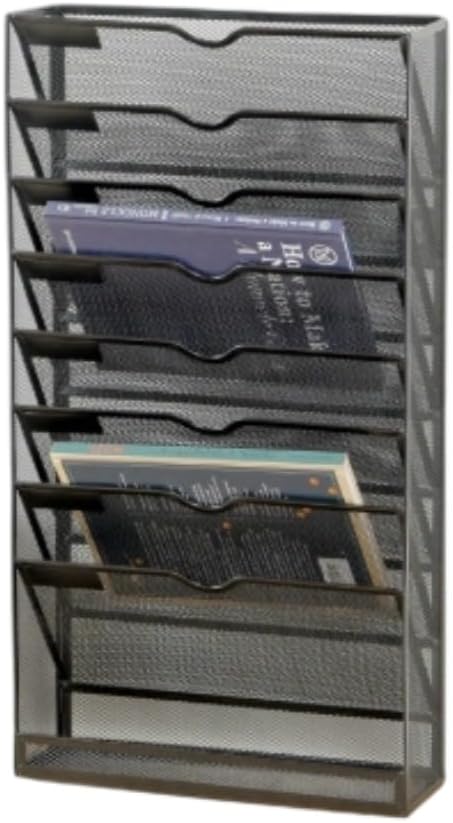 壁掛けファイルラック、8段および12段の金属製ファイルラック、デスクトップ本棚、デスクトップファイルラック、デスクトップ収納ラック、