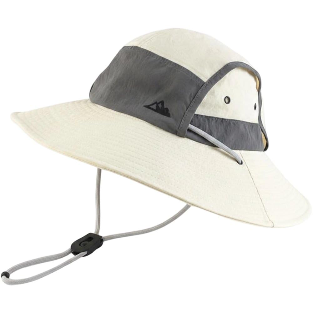 Sslvya Hiking Bucket Hat, Foldable Wide Brim Sun Hat with Adjustable Chin Strap, Quick Dry Fishing Hat for Travel Outdoor