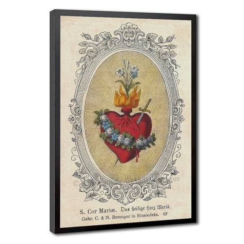 Toile Sacré-Cœur de Jésus-Christ tableau mural rétro pour bureau 20x30 cm