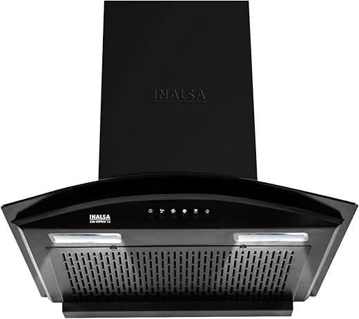 INALSA Chimney for Kitchen AutoClean-60 cm Filterless |1250 m³/hr Suction|Curved Glass|7 Year Warranty on Motor|Oil Collector| Push Button…