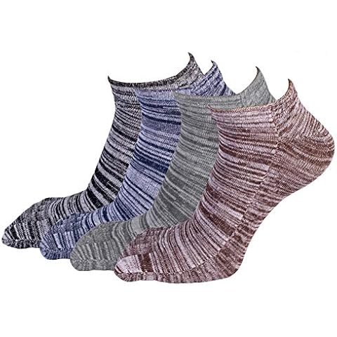 Men's Toe Socks Cotton Five Finger Socks No Show Crew Athletic Running Socks 4 Pack - Multi - One size Cover