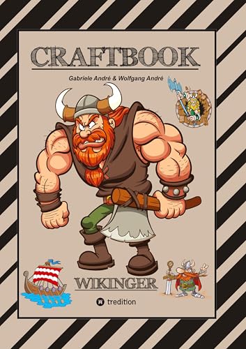 CRAFTBOOK - 150 SEITEN TOLLE WIKINGER MOTIVE - LANGSCHIFF - KNIFFLIGE RAUBZUG RÄTSEL & AUFGABEN - GE