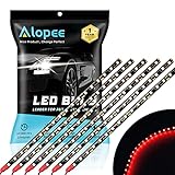 tira led freno moto homologada 【El paquete incluye】 6-PCS 30CM 5050 18SMD Tira de luz LED de 12V DC para automóvil Rojo, bajo consumo de energía, larga vida útil (sin adaptador ni interruptor)
