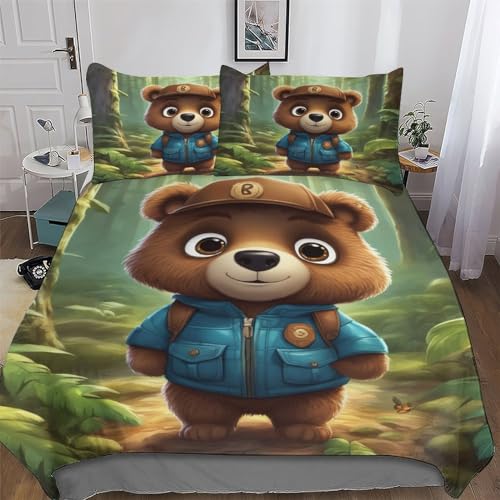 AAPZY Cute Bär Bettwäsche 3D Bettbezug Für Jungen Mädchen 2 teilig...