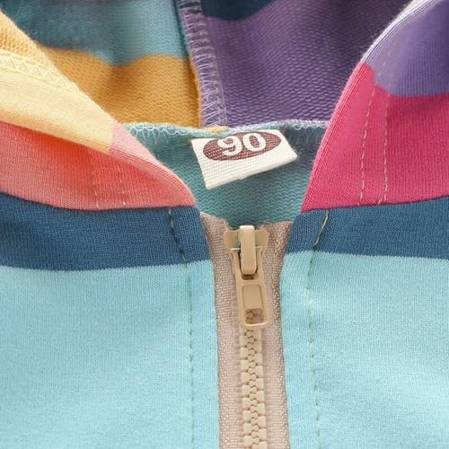 Girls Zip Up Hoodie Kids Long Sleeve Loose Rainbows Y2K Cute Fall Jacket Lightweight Preppy Back to School Hooded Coat4