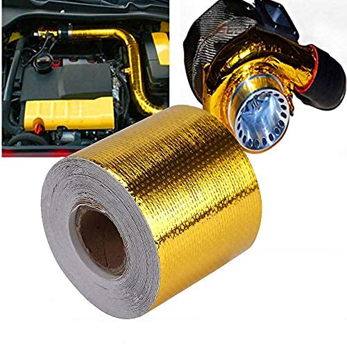 Image of MASO Gold Foil Duct Tape 10MX5CM High Temperature Heat Shield Tape Duct Protective Tapes for Car Oil Pipe Steam Pipe Building Pipe