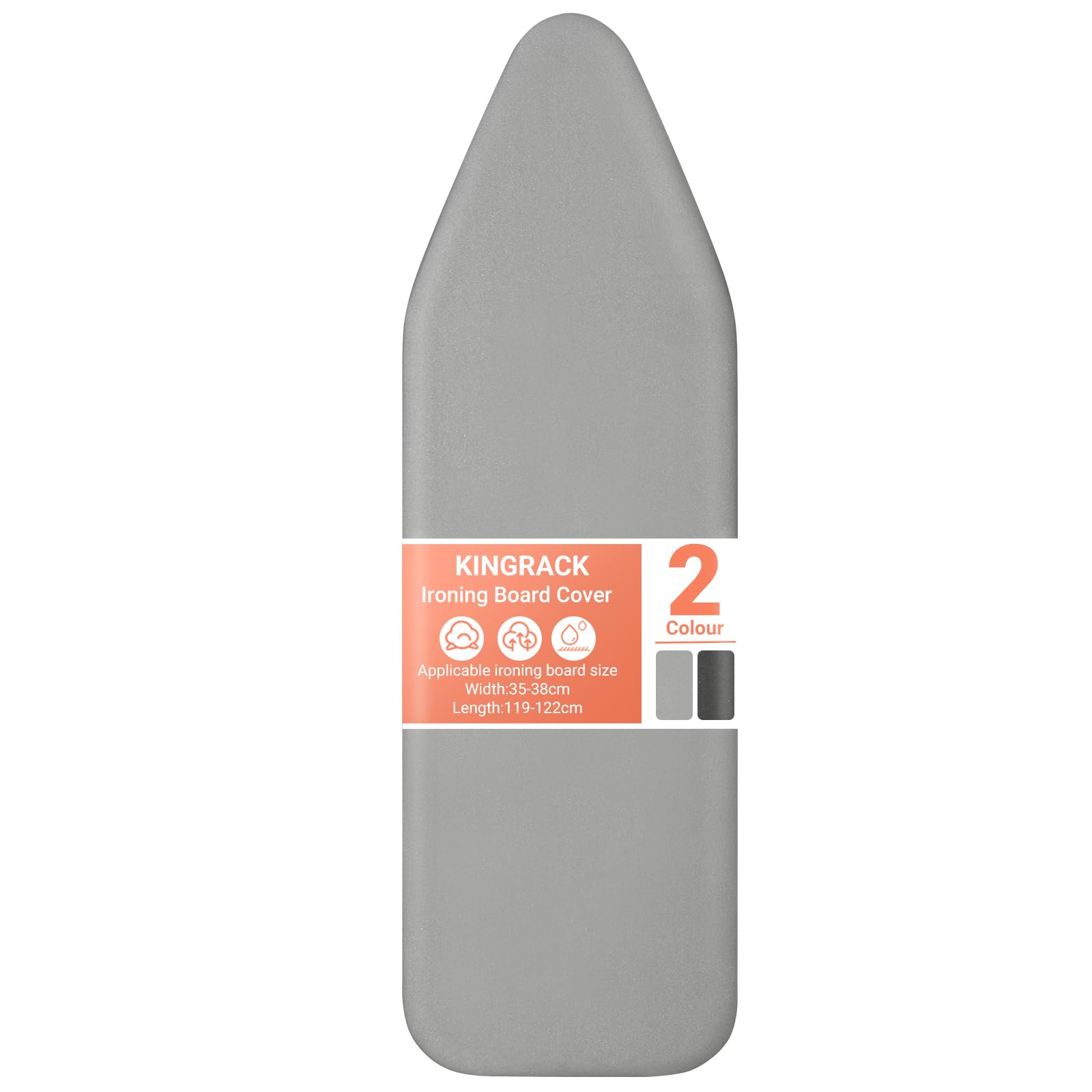 Ironing Board Cover with Extra Thick 7mm Padding, 100% Cotton Covers Easy-Fit for Protecting Ironing Board Size Up to 122 x 38cm - Grey — image 1