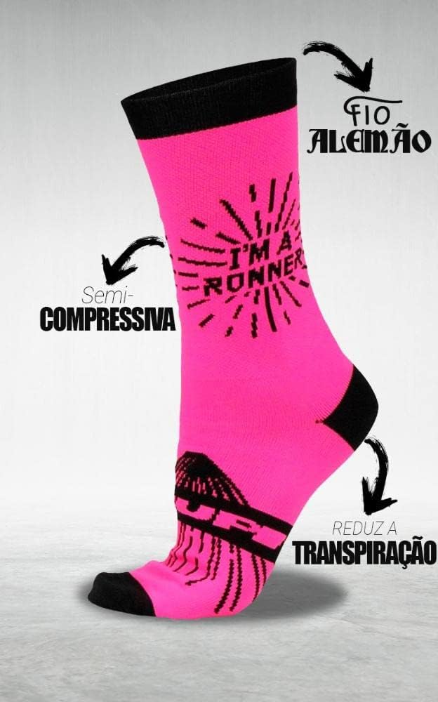 Meia Hupi Run para Corrida Preto/branco, Cor: Preto/branco