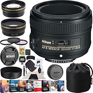 Nikon 50mm f/1.8G AF-S FX NIKKOR Lens Digital SLR Cameras Bundle with Photo