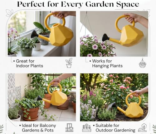 Image of Chipku 3.5 Litre Garden Watering Can with Sprinkler Nozzle | Durable Lightweight Plastic Water Can for Home, Balcony & Outdoor Plants | Easy Pour Long Spout