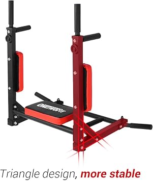 OneTwoFit Multifunctional Wall Mounted Pull Up Bar Chin Up bar Dip Station for Indoor Home Gym Workout, Power Tower Set Training Equipment Fitness Dip Stand Supports to 440 Lbs