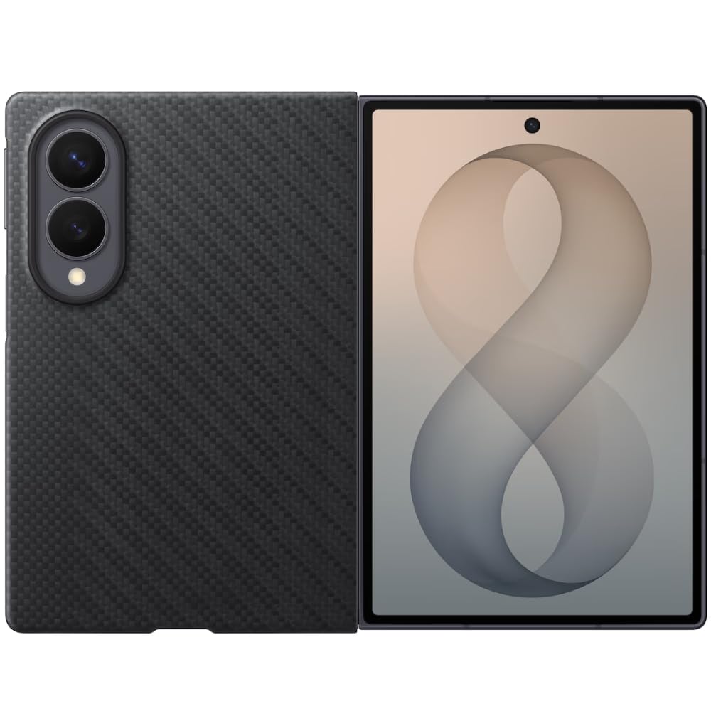 Ultra Hybrid Compatiible with New Samsung Galaxy Z Fold 8 / Wide Ultra Case (2026) Official Carbon Shield Phone Case, Sleek, Tough, Durable, Ultraslim, Free 2 Screen Protector, Black-image-14