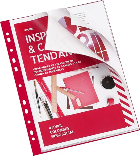 Pochettes perforées classeur A4 rouge Viquel bureau