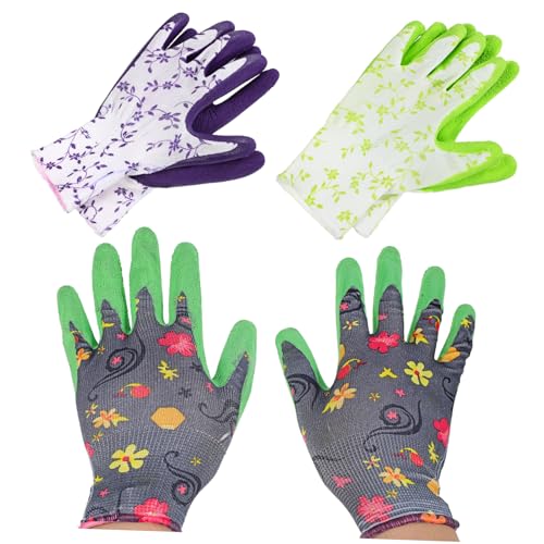 Gogogmee Men's Work Gloves 3 Pairs of Gardening Gloves Claws Easy Maintenance for