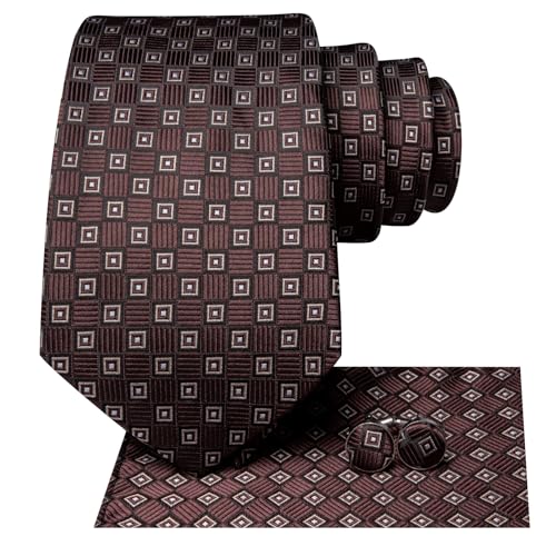 Image of Hi-Tie Mens 70inches Tie Set Extra Long Necktie for Men Cufflinks Handkerchief Big Tall Men Business Wedding