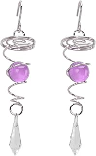 HERCHR Metal Wind Hanging Spinner,Ball Spiral Tail Wind Spinner Gazing Balls Spiral Tail Wind Spinners Garden Spiral Wind Spinner 3D Rotating Wind Chimes Wind Sculptures Crafts Ornament