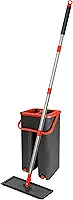 Powermaid - Mop Lava e Seca com Balde e Prensa – Cabo Inox 125cm, Base Flexível 360°, Pano de Microfibra Reutilizável para Limpeza de Pisos, Vidros e Superfícies