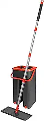 Powermaid - Mop Lava e Seca com Balde e Prensa – Cabo Inox 125cm, Base Flexível 360°, Pano de Microfibra Reutilizável para Limpeza de Pisos, Vidros e Superfícies