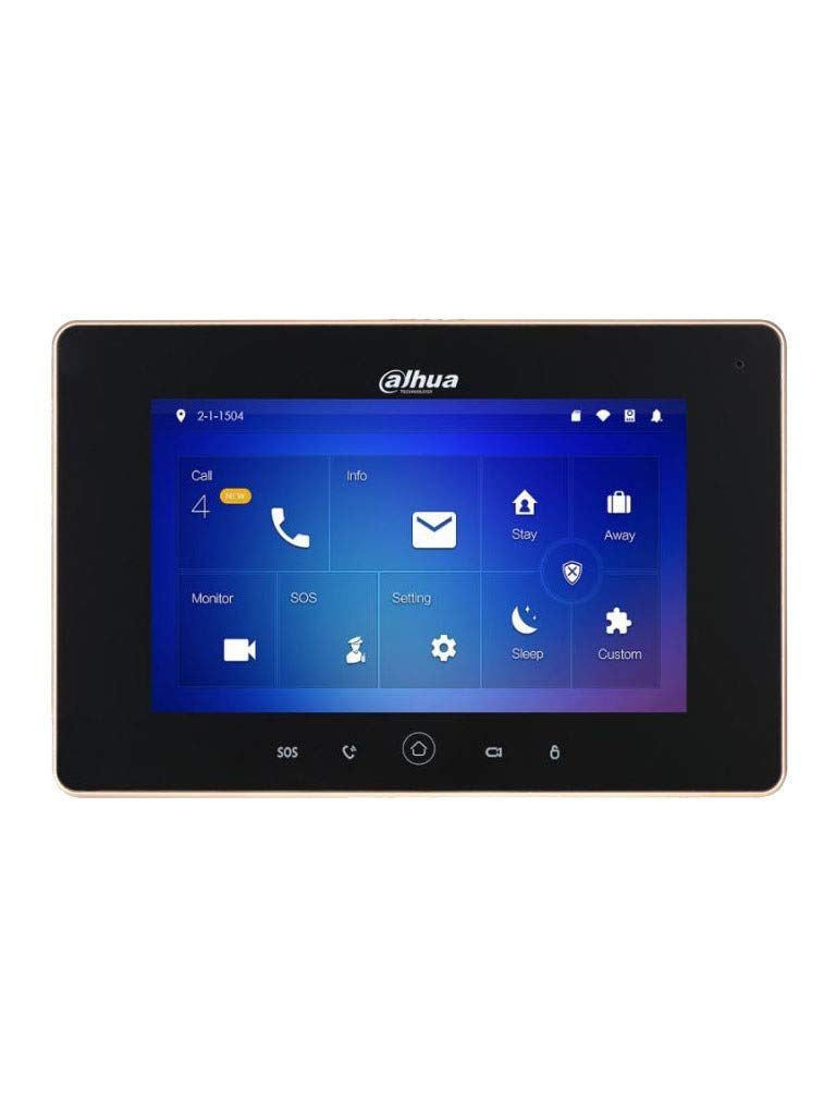 DAHUA VTH5221D-S2 MONITOR INTERIOR 7" DE SUPERFICIE PARA VIDEOPORTERO IP WIFI POE SD 6E 1S ALARMA NEGRO