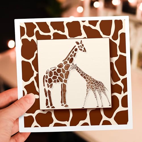 Cartes de vœux girafes aquarelles 3dRose 15x15 cm pour vos correspondances