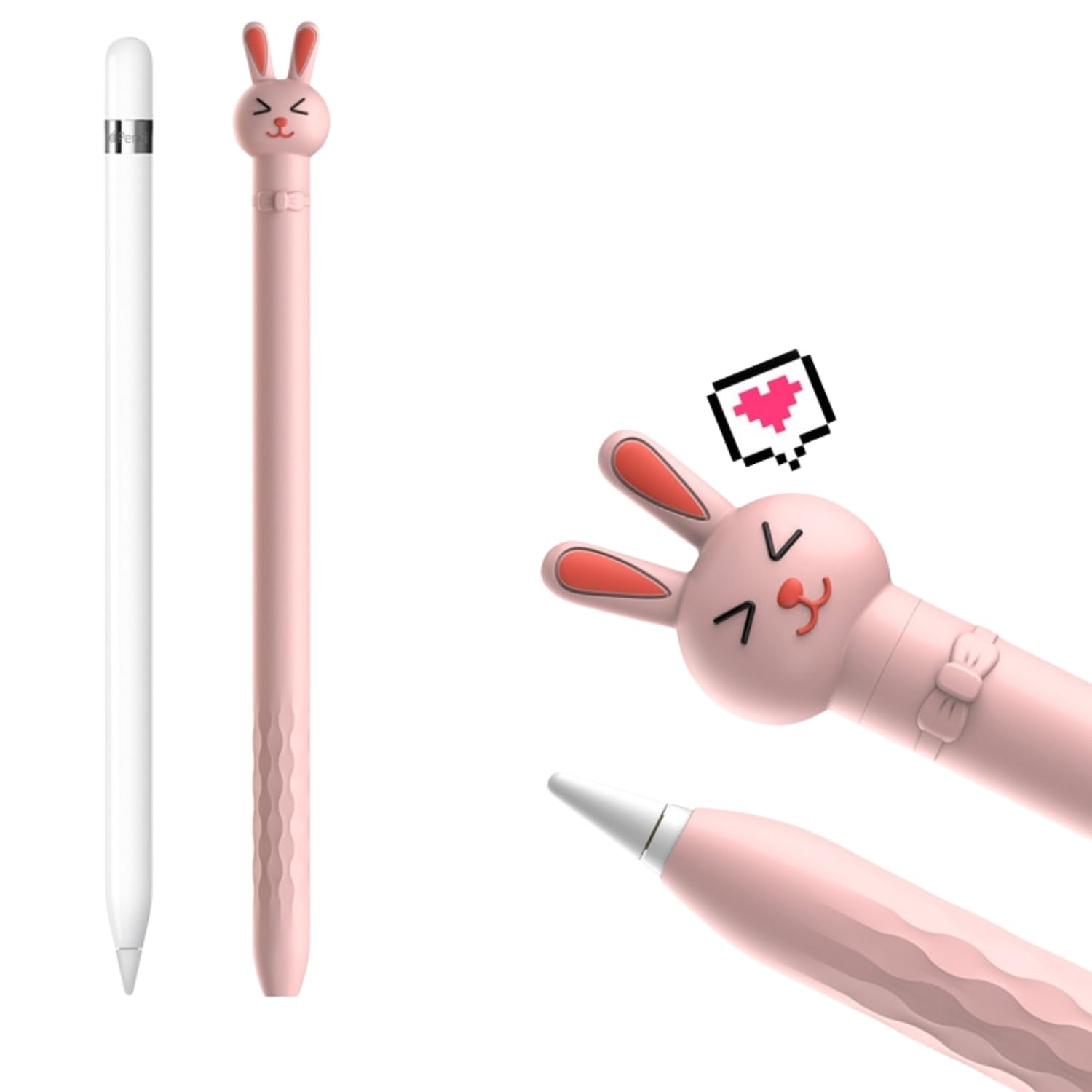 Stoyobe® Cute Cartoon Silicone Protective Sleeve for Apple Pencil 1 - Durable & Anti-Slip, Soft Grip & Shockproof Protection, Lightweight & Shock-Absorbing (Rabbit)-image-32