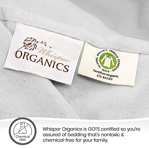 Whisper Organics, Organic Bed Sheets - 4-Pc Flannel Sheet Set - 100% Organic Cotton Flat Sheet + Fitted Sheet + Pillowcases - 170 Gram Gots Certified Sheets, White (California King) #TOP6