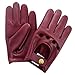 Women Leather Gloves Ladies Leather Driving Gloves Chauffeur 100% Genuine Lambskin Leather Gloves Full Finger Car Driving Motorcycle Bikers Riding Gloves (Burgundy, L)