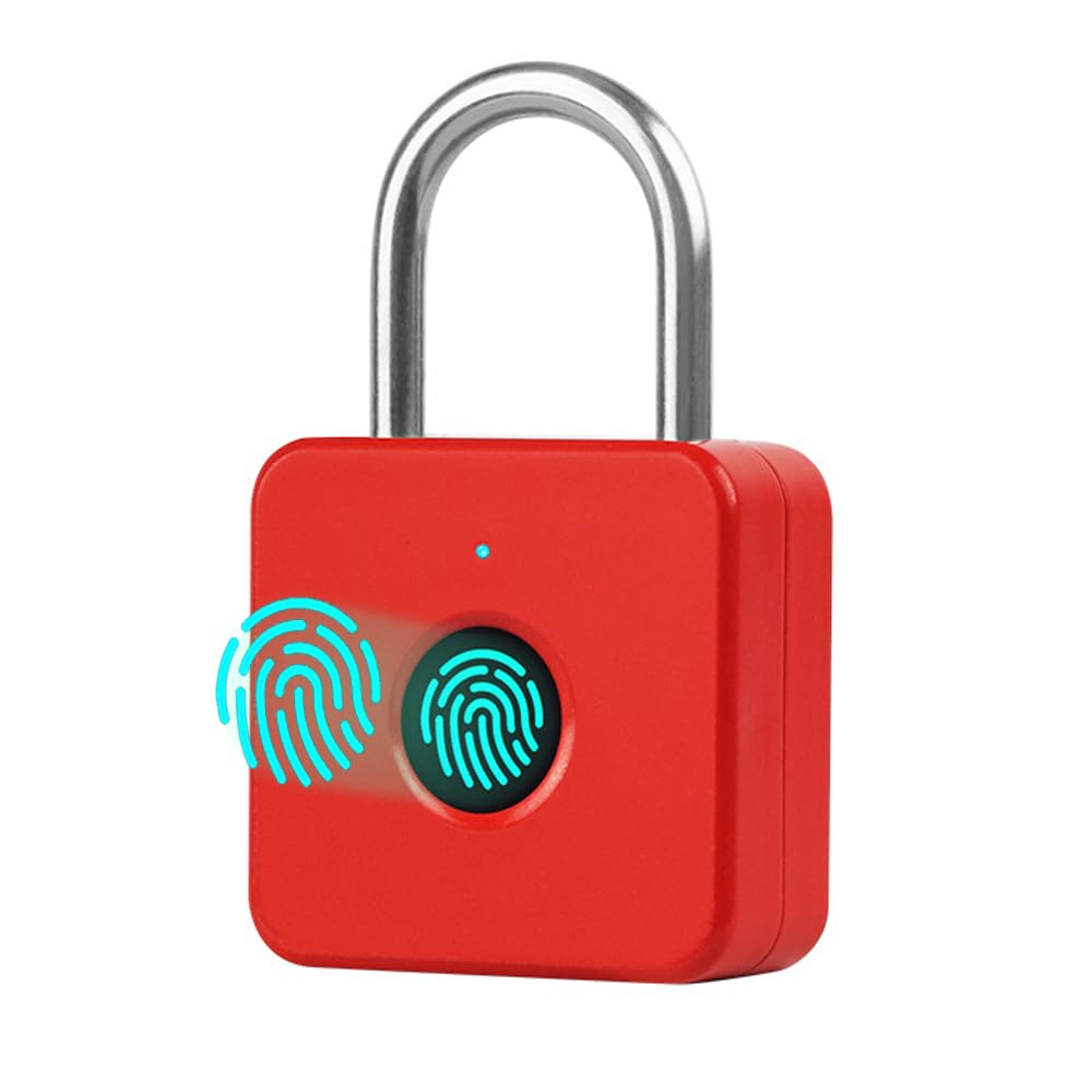 Serrure à empreintes digitales IPX22 rouge pour valise et vélo