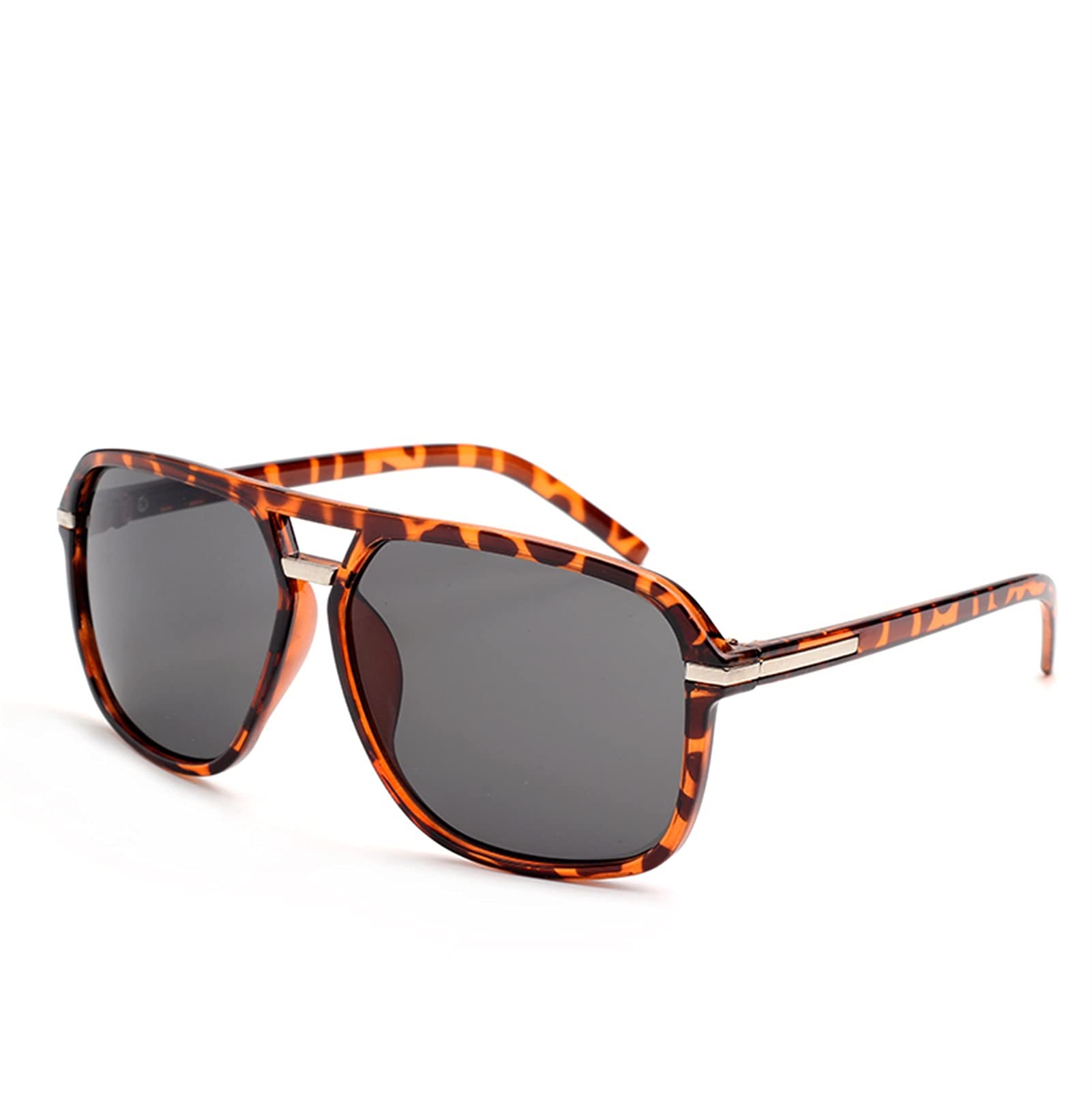 HNGM sunglasses Fashion Men's Cool Square Gradient Sunglasses Driving Retro Cheap Sunglasses (Lenses Color : Leopard Gray)