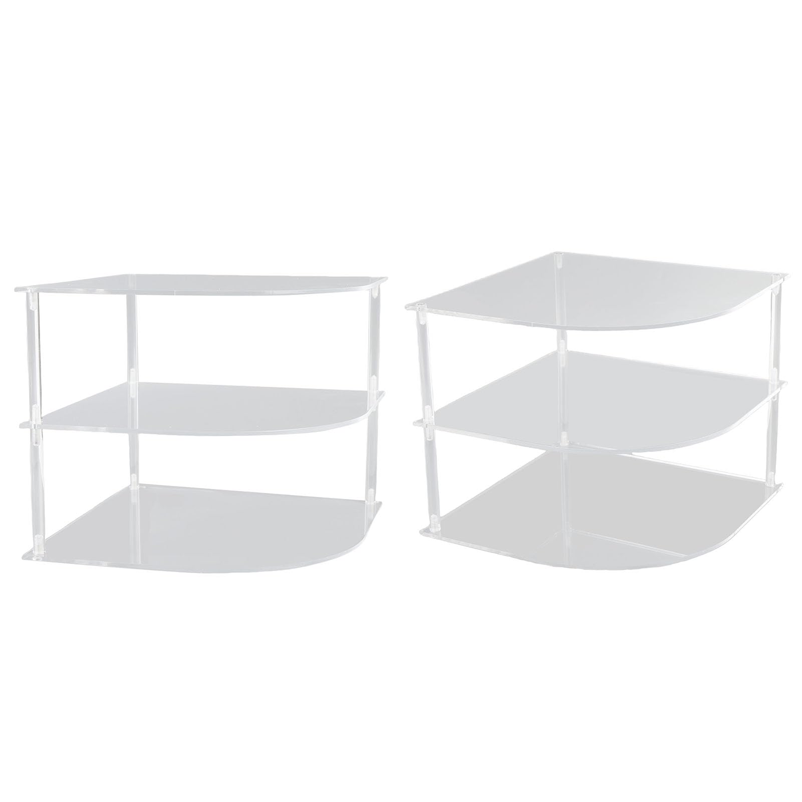 Organizzatore per Piatti, Design Acrilico Multistrato, Scaffale Angolare Salvaspazio, Base Antiscivolo, Resistente all'acqua, Costruzione Robusta, per Mobili da e Piccoli Spazi, con Bordi