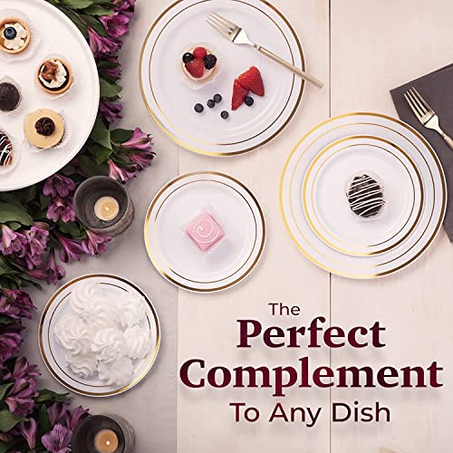 LATERN 60 Pezzi Stoviglie in Plastica Dorata, 30