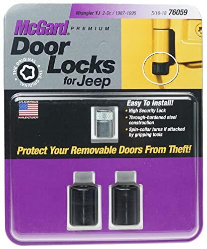 McGard 76059 Black Jeep Wrangler YJ Door Locks (Set of 2), 2 Locks / 1 Key