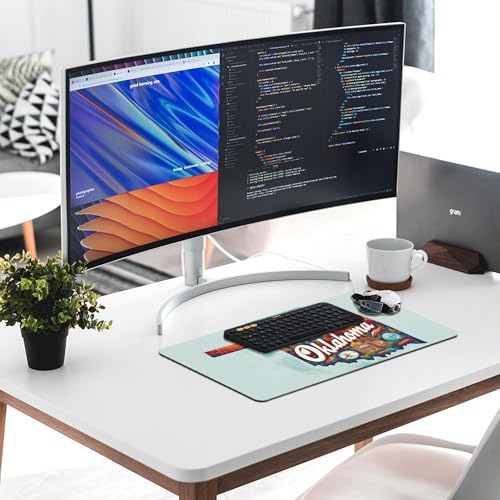 Image of Oklahoma Extended Gaming Mouse Pad, with Stitched Edges Large Mouse Pad Desk Protector, Rubber Base Mousepad Keyboard Mouses Mat for Work Game Office Home- 32 inch X 16 inch Inch