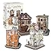 CubicFun Puzzle 3D Harry Potter Callejón Diagón Colección 4 en 1 Set - Quality Quidditch Supplies, Ollivanders Wand Shop, Weasleys' Wizard Wheezes y Gringotts Bank, 274 Piezas