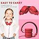 Rockpapa 952 Kinder Kopfhörer mit Kabel, Kopfhörer Kinder Mädchen, HD Mikrofon, Klinke 3.5 mm, Faltbare, On Ear Kopfhörer für Schule/Reise/Handy/Tablet/PC, Schwarz Rot