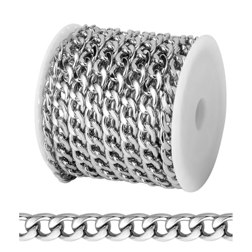Bulk Silver Curb Chains for DIY Jewelry