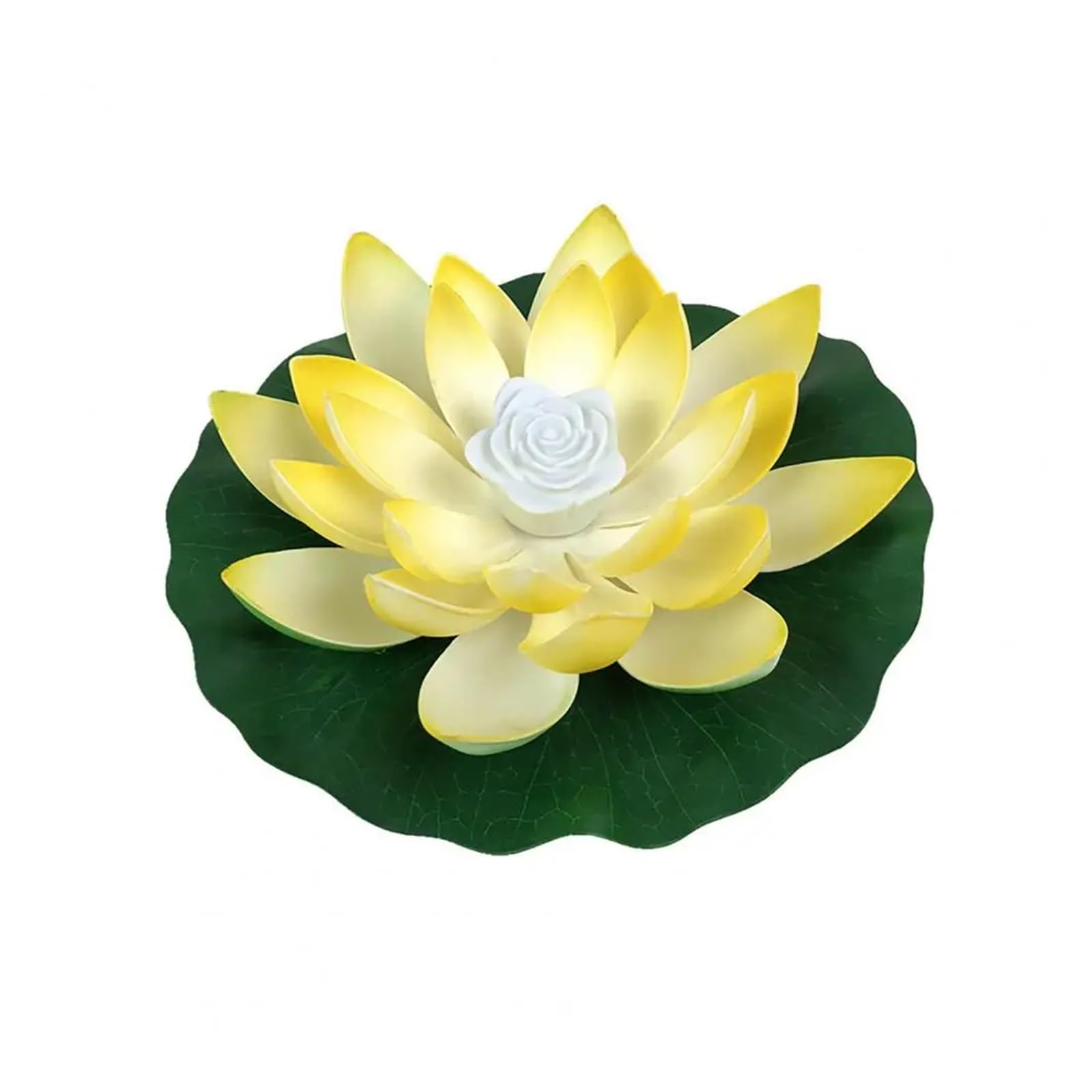 UJEDFHV Artificial Water Lily Fake Lotus Flower Swimming Pool Garden Pond Floating Floral Lamp Artificial Simulated Plant Realistic for Aquarium for Garden