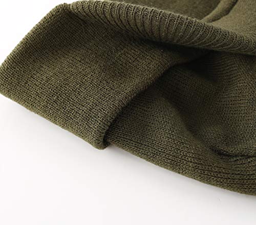 Image of Home Prefer Men's Winter Beanie Hat with Brim Warm Double Knit Cuff Beanie Cap Watch Radar Hat