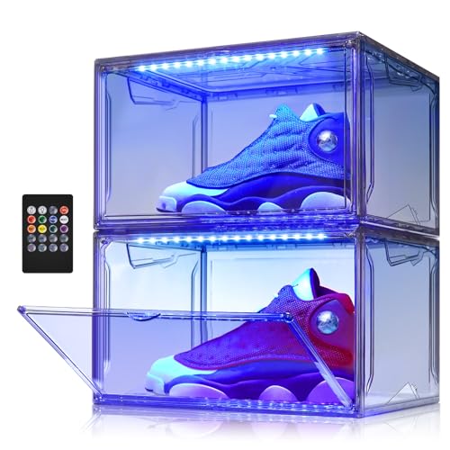 Shoe Storage Organizer for Closet, Foldable Shoe Boxes Rack 2 pac...