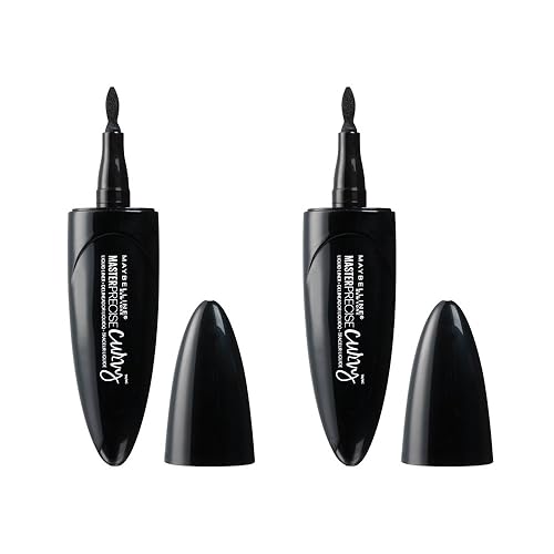 Maybelline New York Master Precise Curvy, negro, 2 unidades