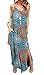 Produktbild CLOUSPO Maxikleid Damen Sommerkleid Elegant Ärmellos V Ausschnitt Strandkleid Freizeitkleid (Medium, Mehrfarbig 01)