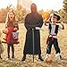 Udekit Grim Reaper Halloween Cosplay Costume with Death Scythe, Glowing Glasses and Mask for Kids at Age 4 to 7