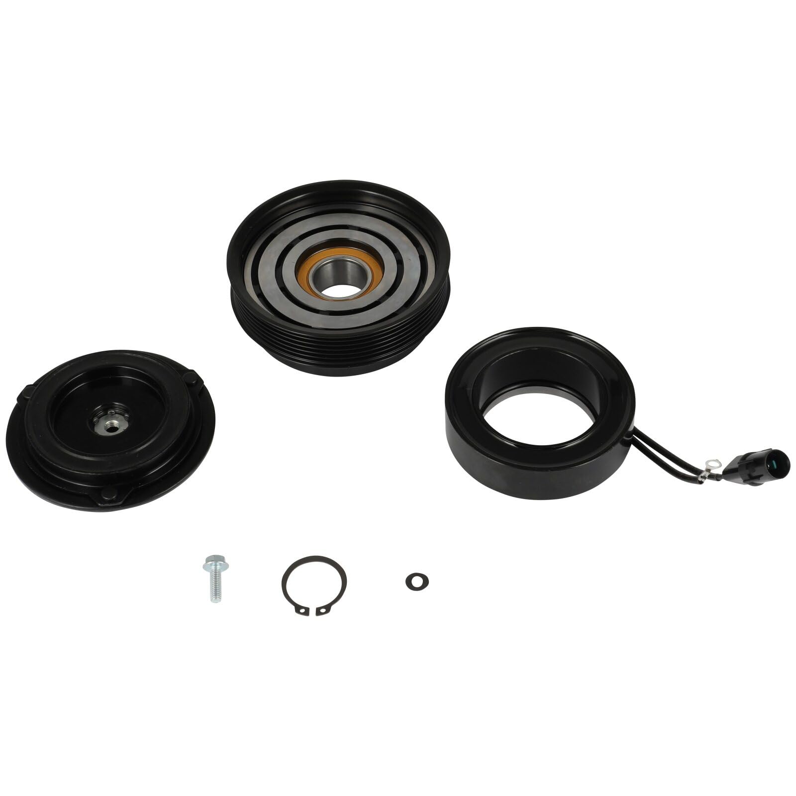 ECCPPA/C Compressor Clutch 2001-2006 Fit for Hyundai Santa Fe 2.7L AC Compressor Clutch Assembly Kit Pulley Coil Set